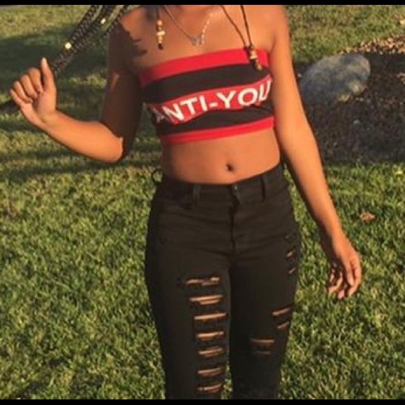 Fashion Nova “ANTI-YOU” tube top - Picture 3 of 3